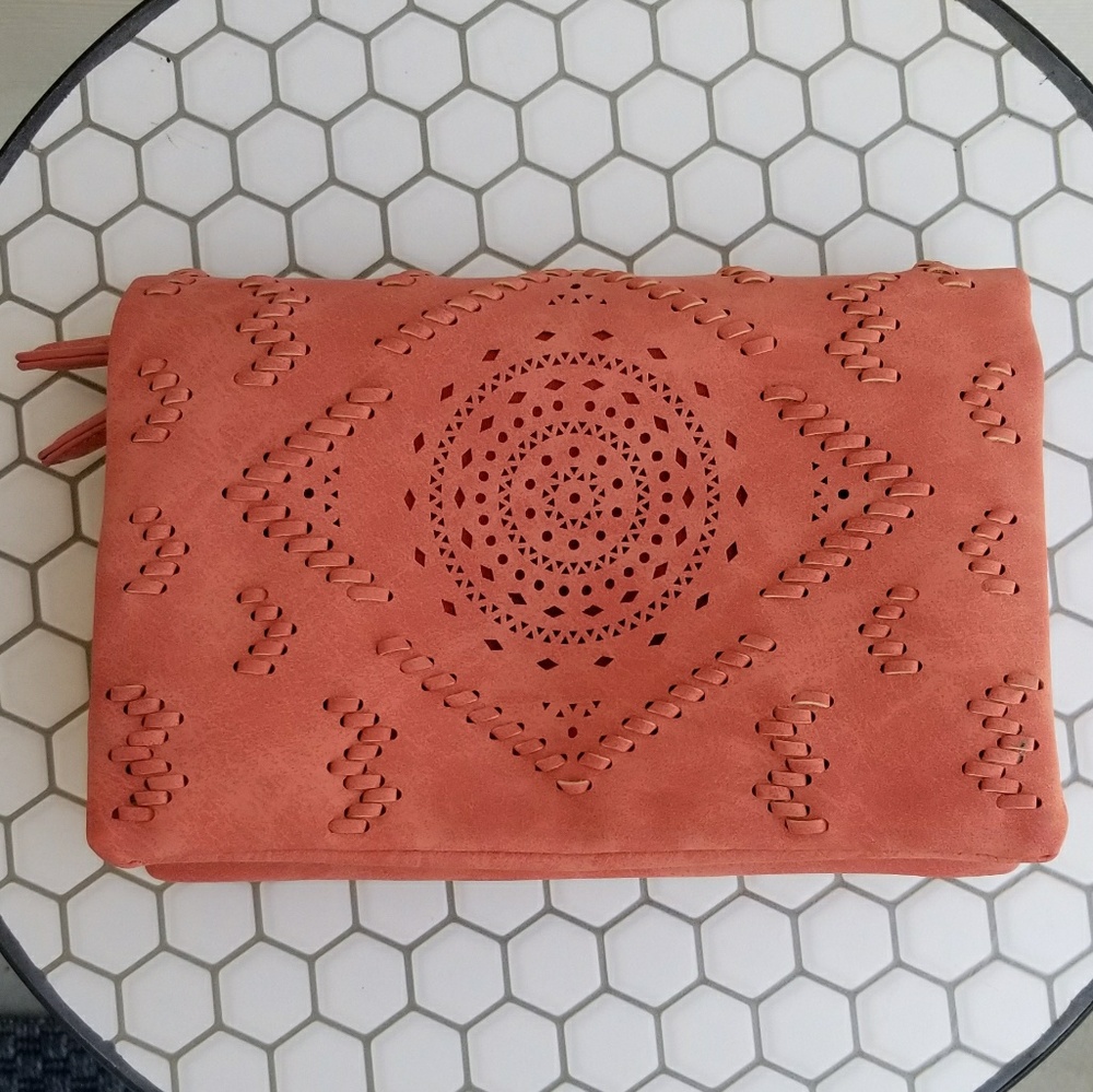 Francesca's Waverley Perforated Pink Crossbody Bag - Picture 2 of 6